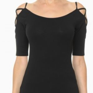 Boat neck lace up sleeve top